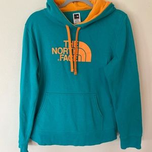 Teal & orange The North Face hoodie sweatshirt women’s large